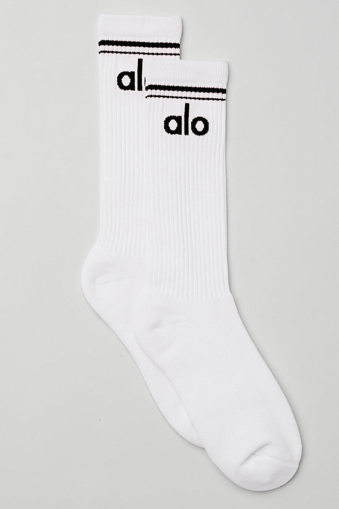 Chaussette Throwback Unisexe - Blanc/Noir