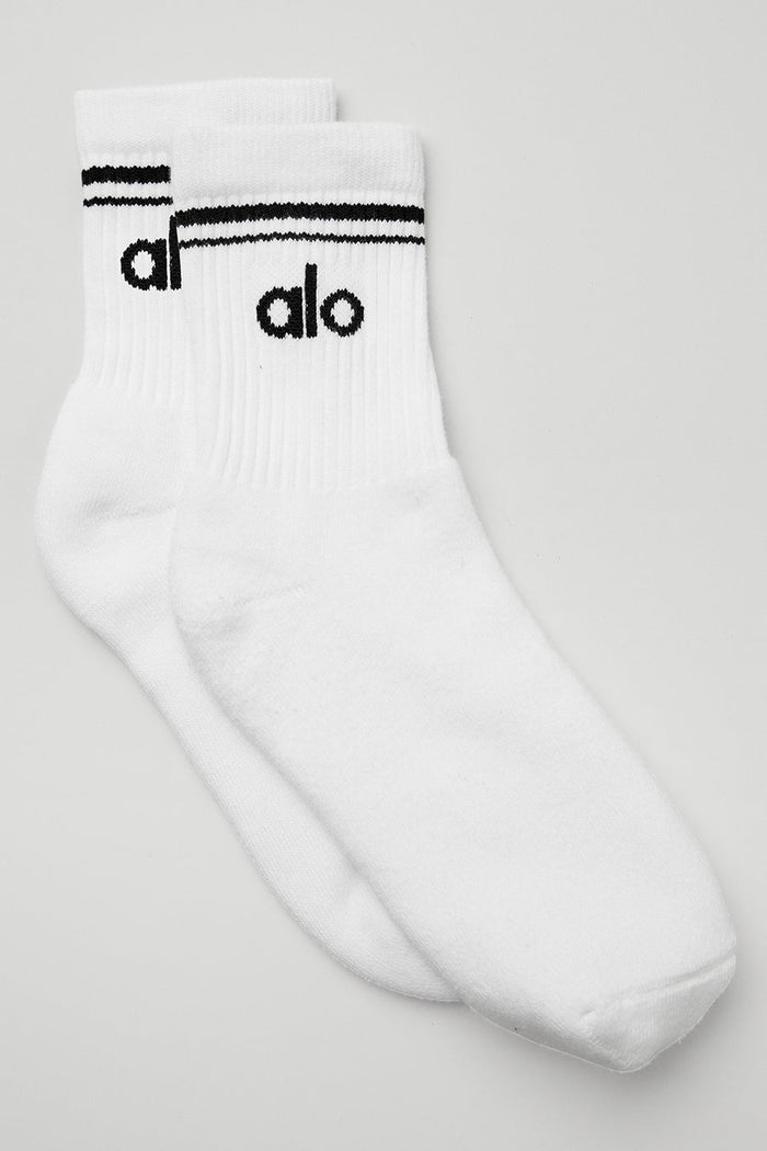 Chaussette Mi-Mollet Unisexe Throwback - Blanc/Noir