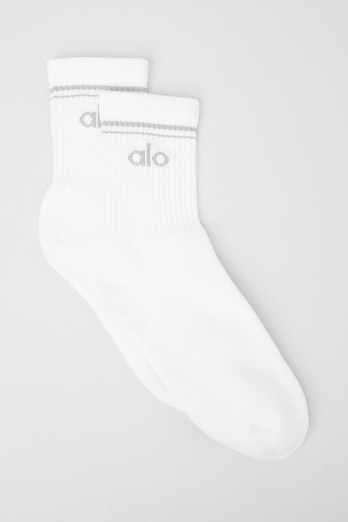 Chaussette Mi-Mollet Unisexe Throwback - Blanc/Titane