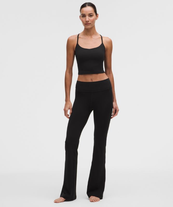 Pantalon Groove évasé taille haute en Nulu *Standard - Noir