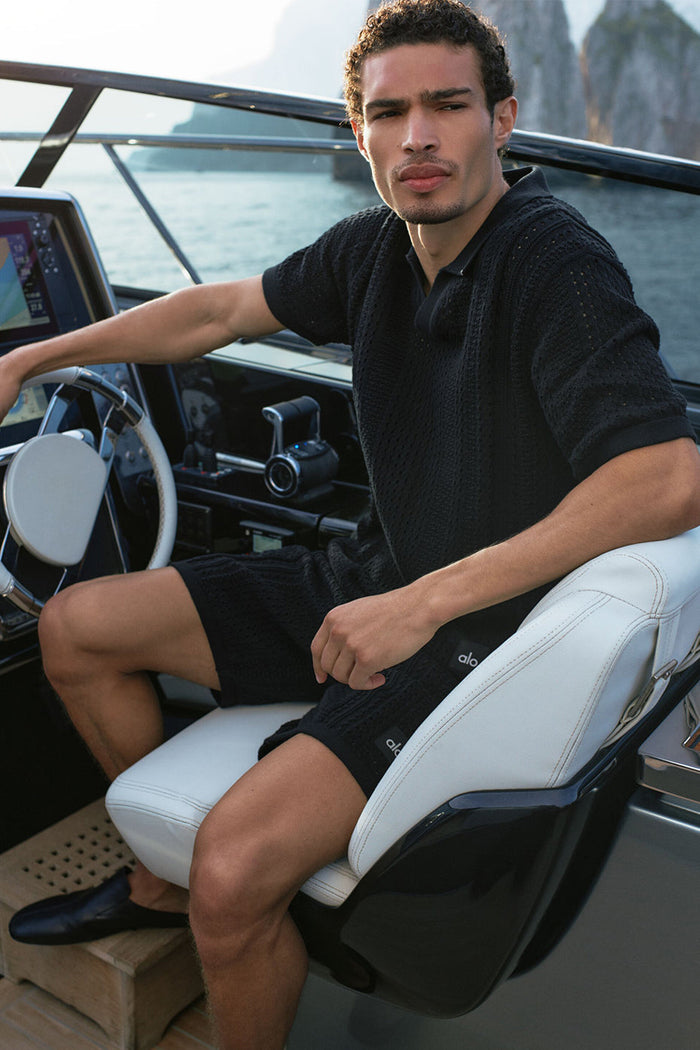 Manches Courtes Coastline Knit - Noir