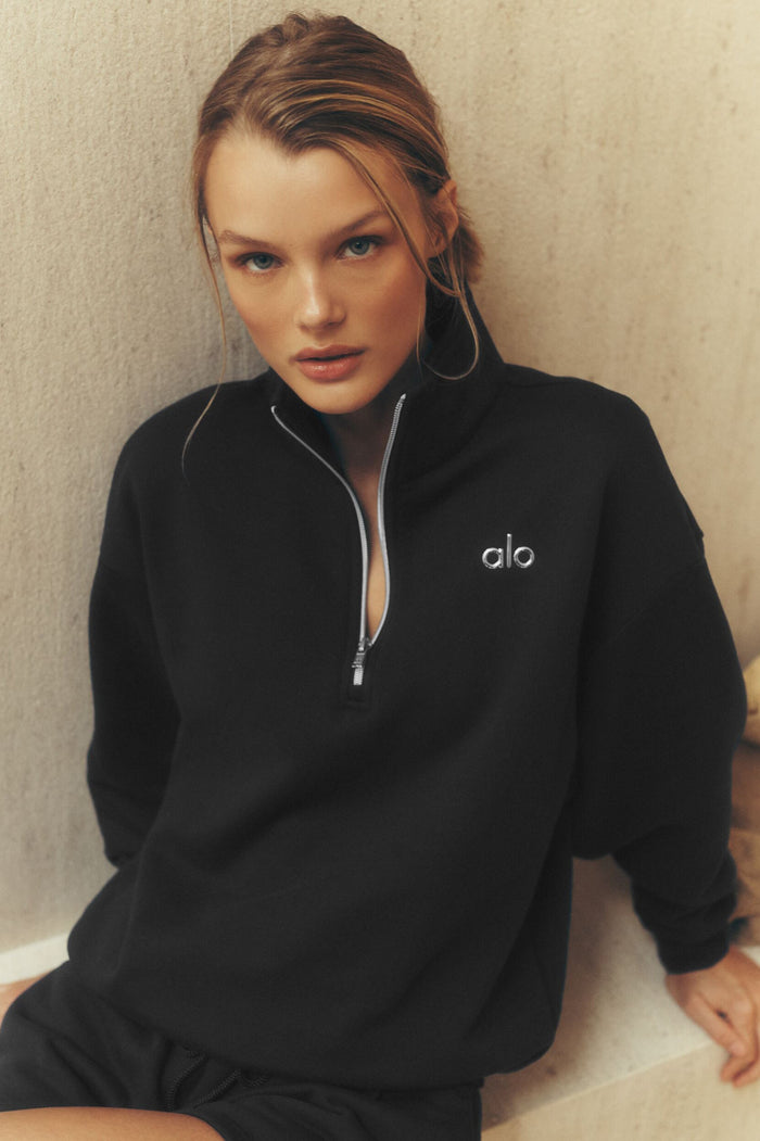 Pull Zip 1/4 - Noir